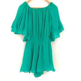 Endless Rose Green Off The Shoulder Romper- Size S