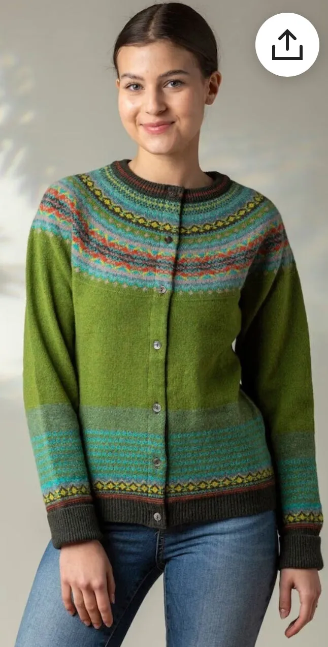 Eribe Knitwear Alpine Cardigan In Moss