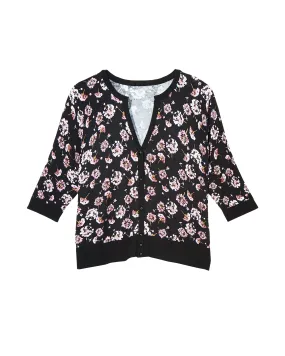 Kendra Snap Front Cardigan | Black / Purple