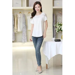 Ketty More Women Evening Wear Short Sleeves Lace Shirt -KMWSB821