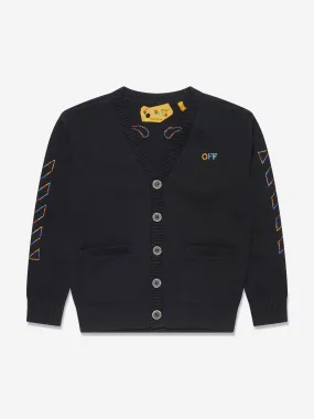 Off-White Boys Arrow Rainbow Logo Cardigan in Black