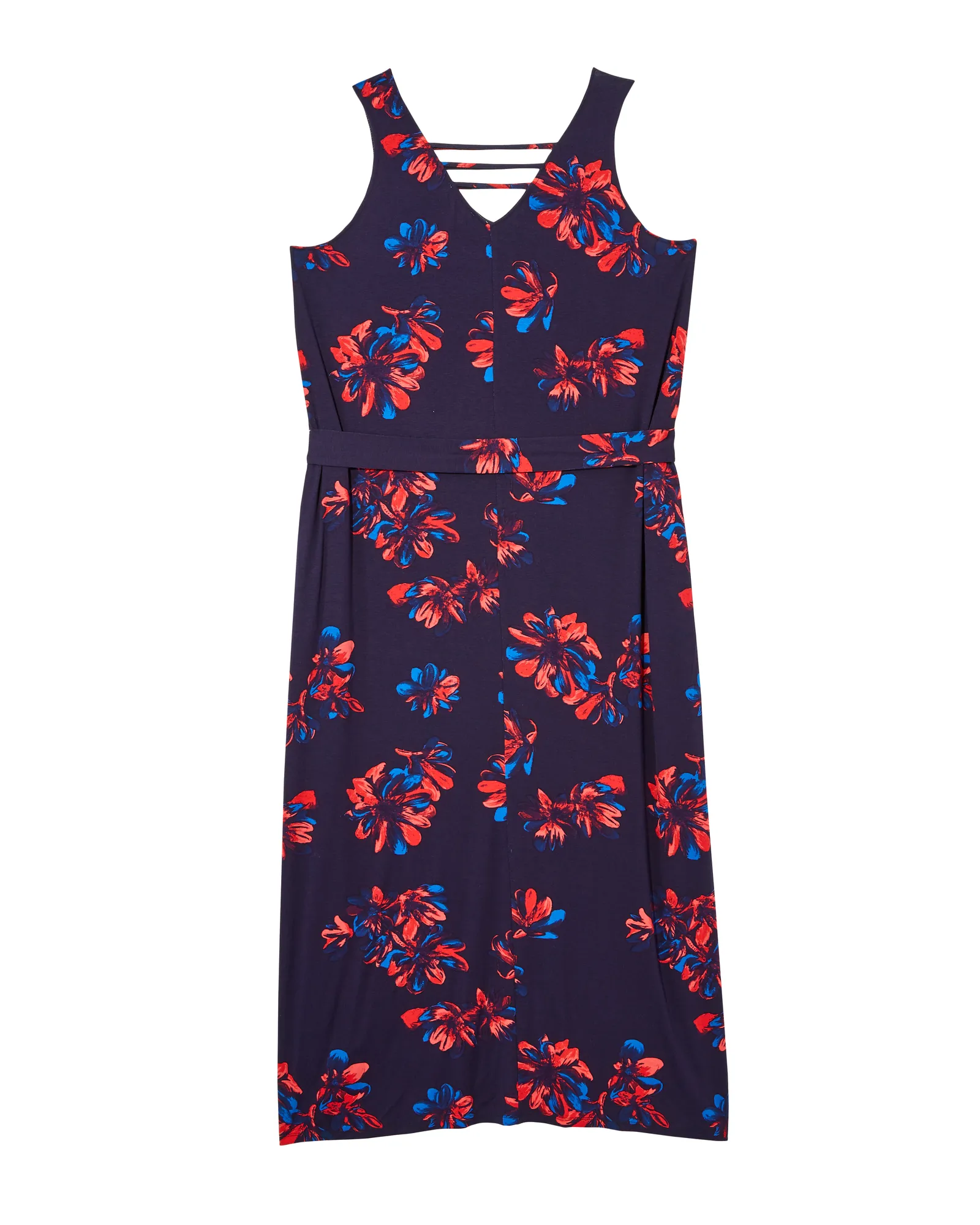 Olivia Self Tie Maxi Dress | Navy / Pink