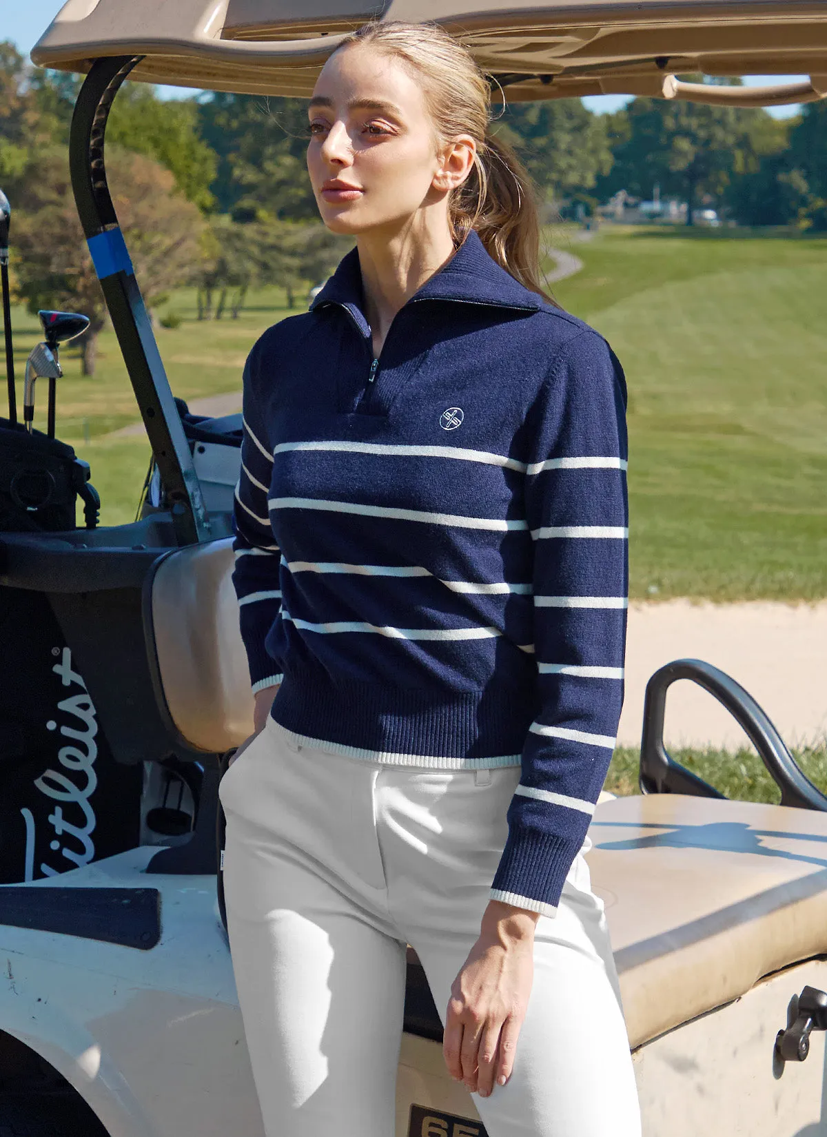 Striped Half-Zip Knit
