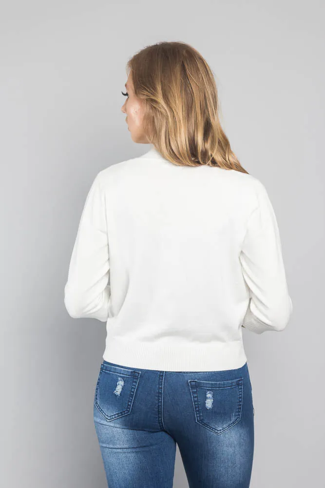 Women's Classic 3/4 Sleeve Cropped Cardigan