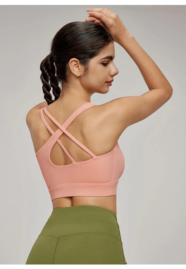 Yoga Vest Sexy sloping Shoulder Sports Vest Summer Outdoor Cool Fitness Tops Bras